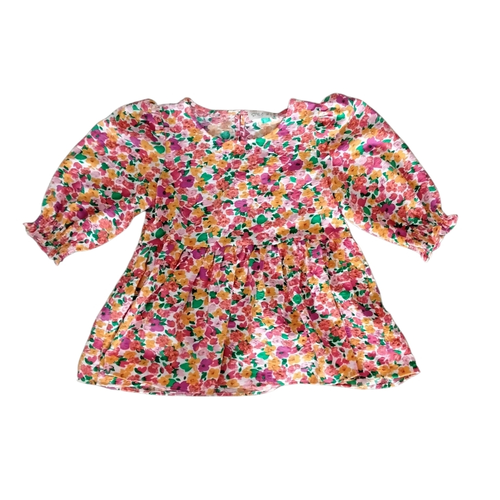 Style U Floral Multicolor Babydoll Top Womens Small